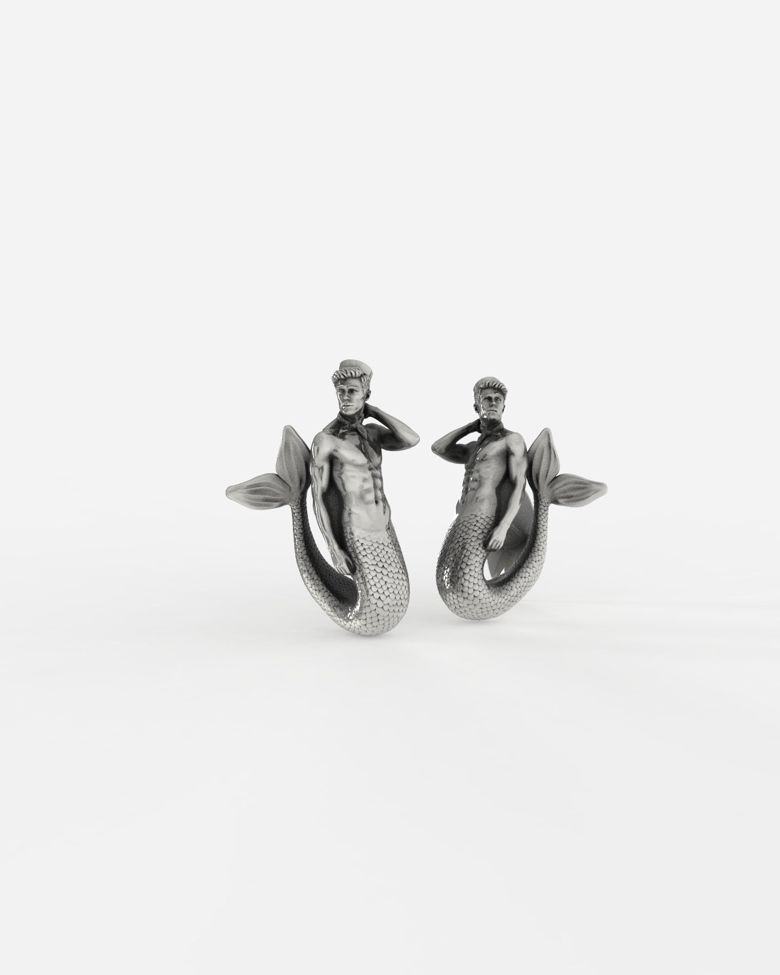 Sailor Merman Cufflinks in Sterling Silver by Wilson Grant
