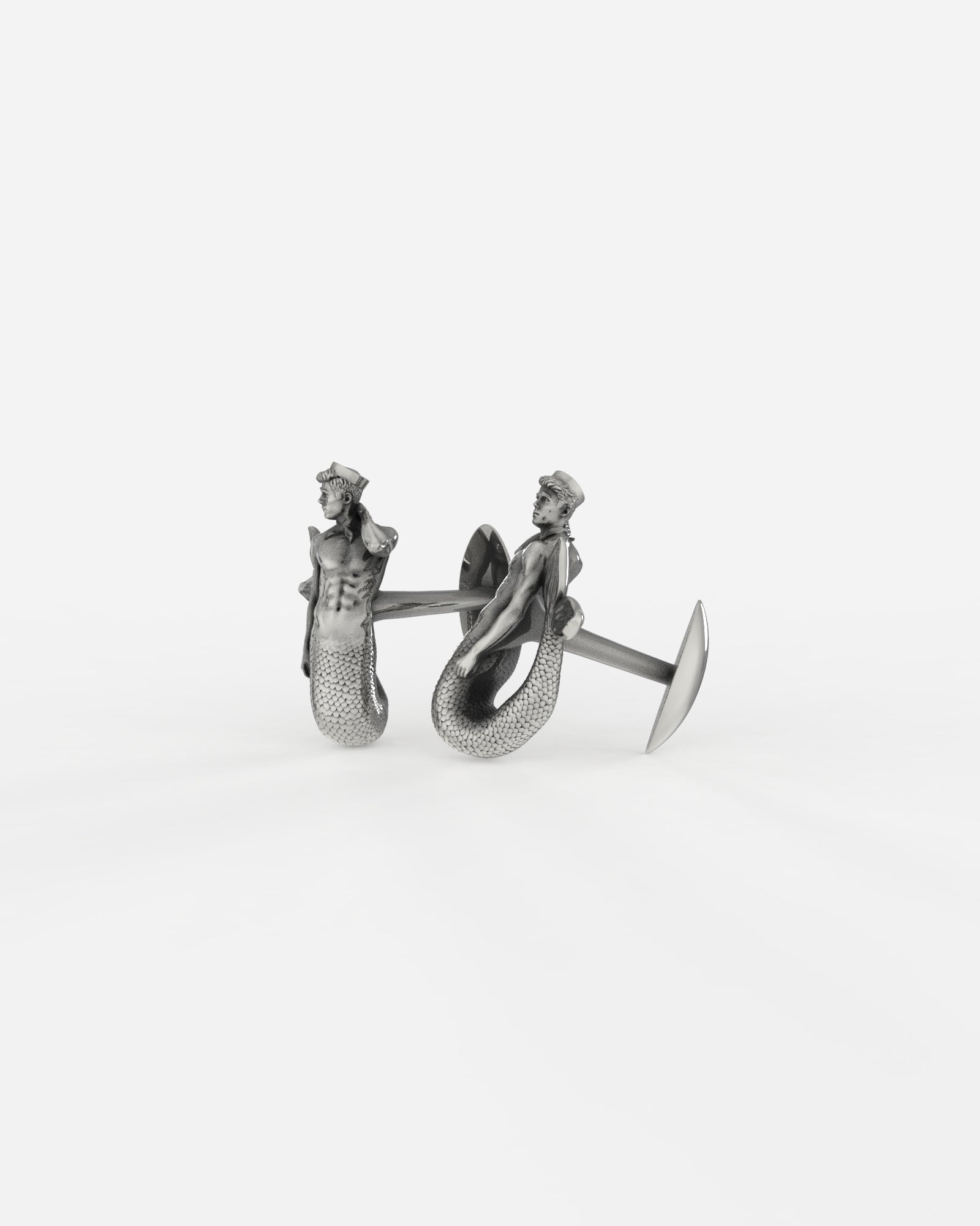 Sailor Merman Cufflinks in Sterling Silver by Wilson Grant