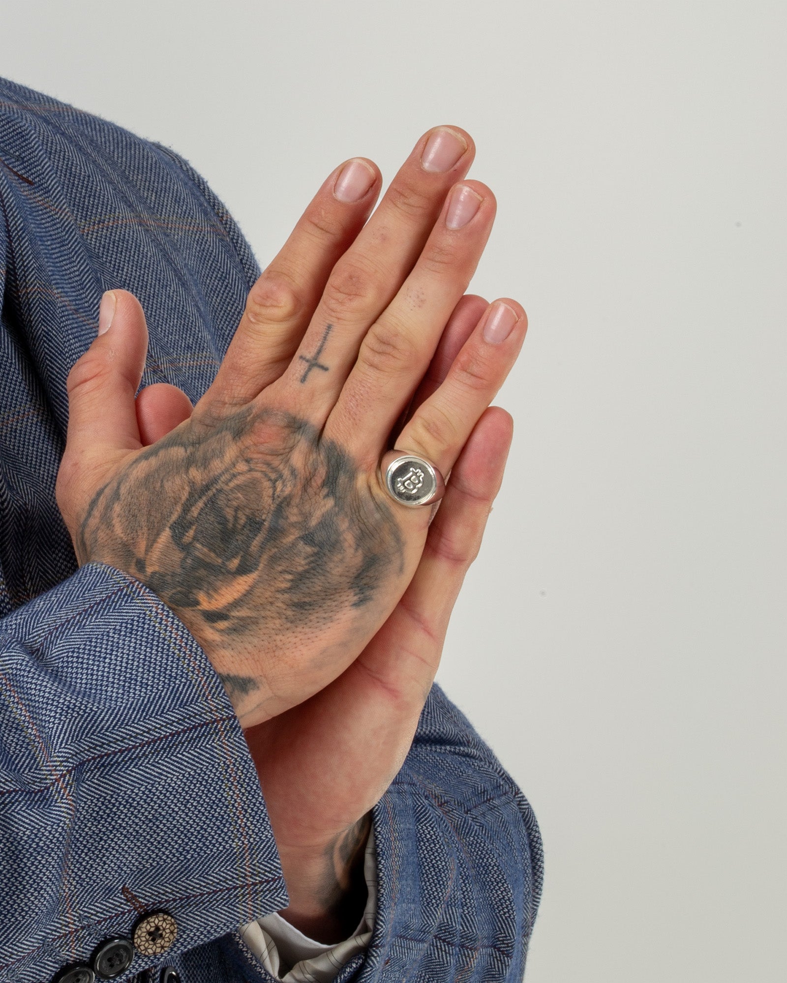 Large Bitcoin Crypto Ring in Sterling Silver by Wilson Grant