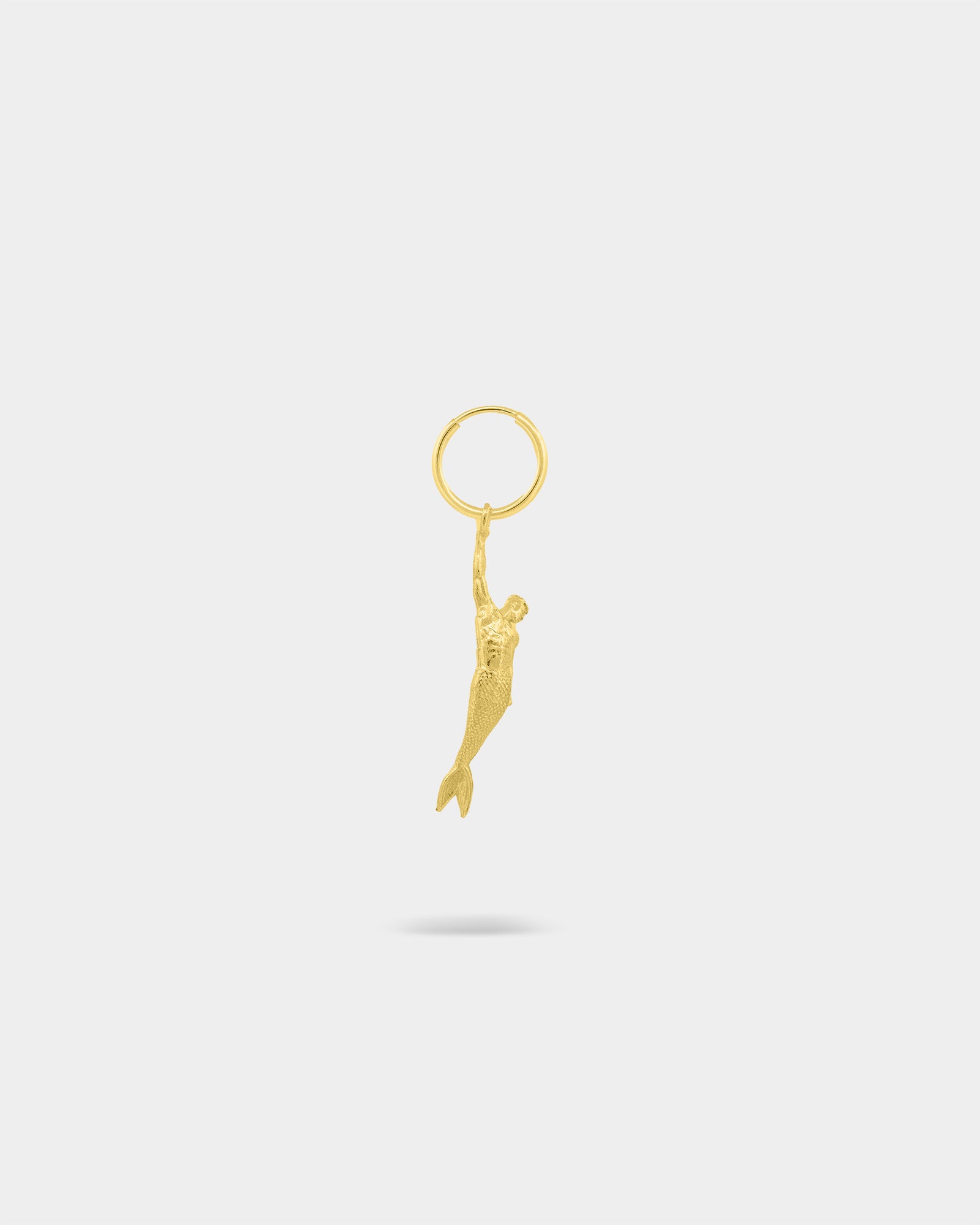 Hanging Merman Single Earring in 9k Yellow Gold by Wilson Grant