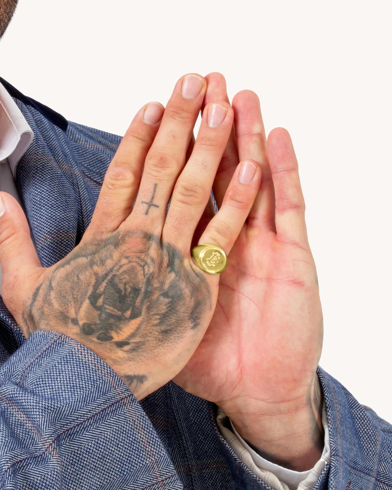 Large Bitcoin Crypto Ring in 9k Yellow Gold by Wilson Grant