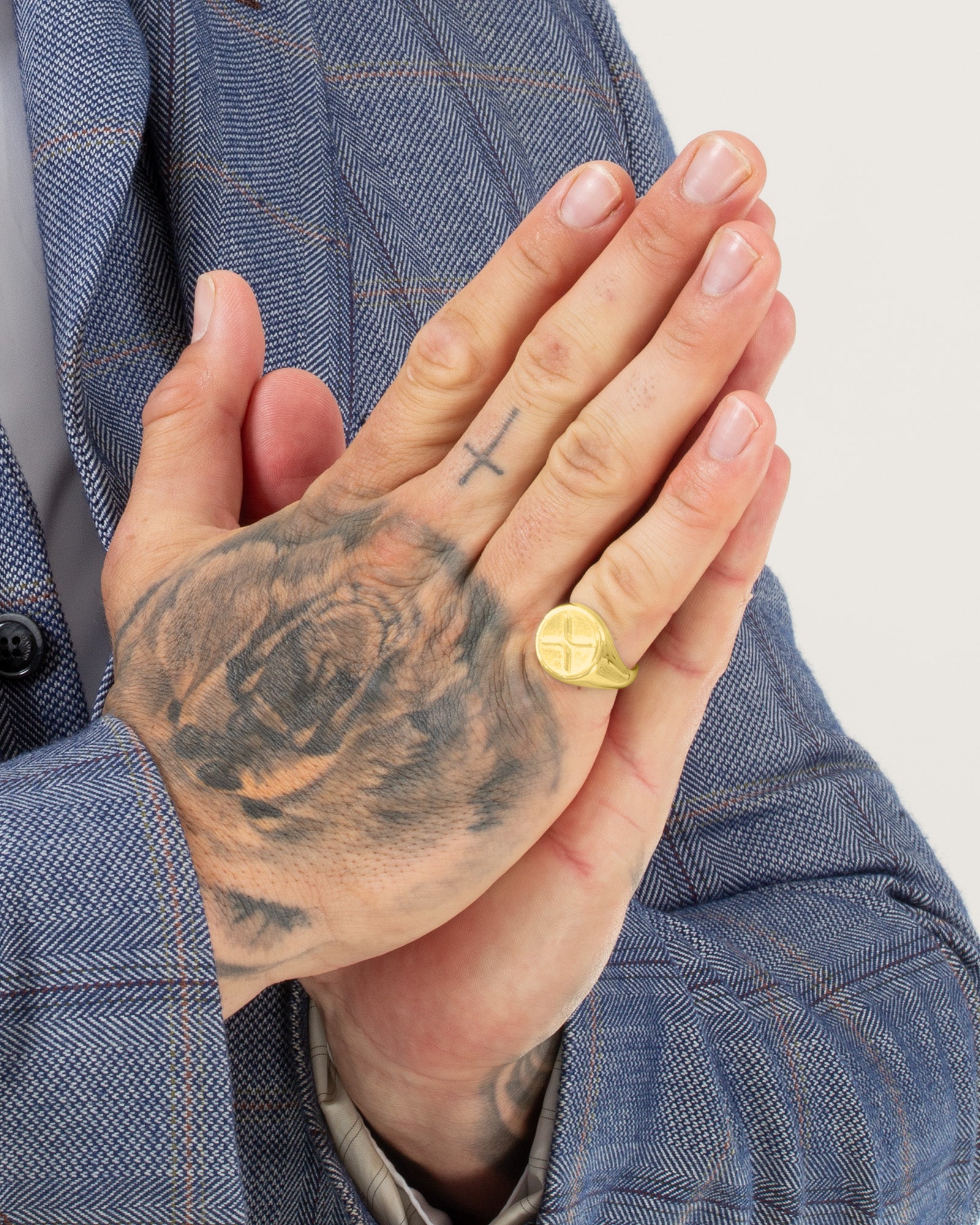 Large Ripple XRP Crypto Ring in 9k Yellow Gold by Wilson Grant