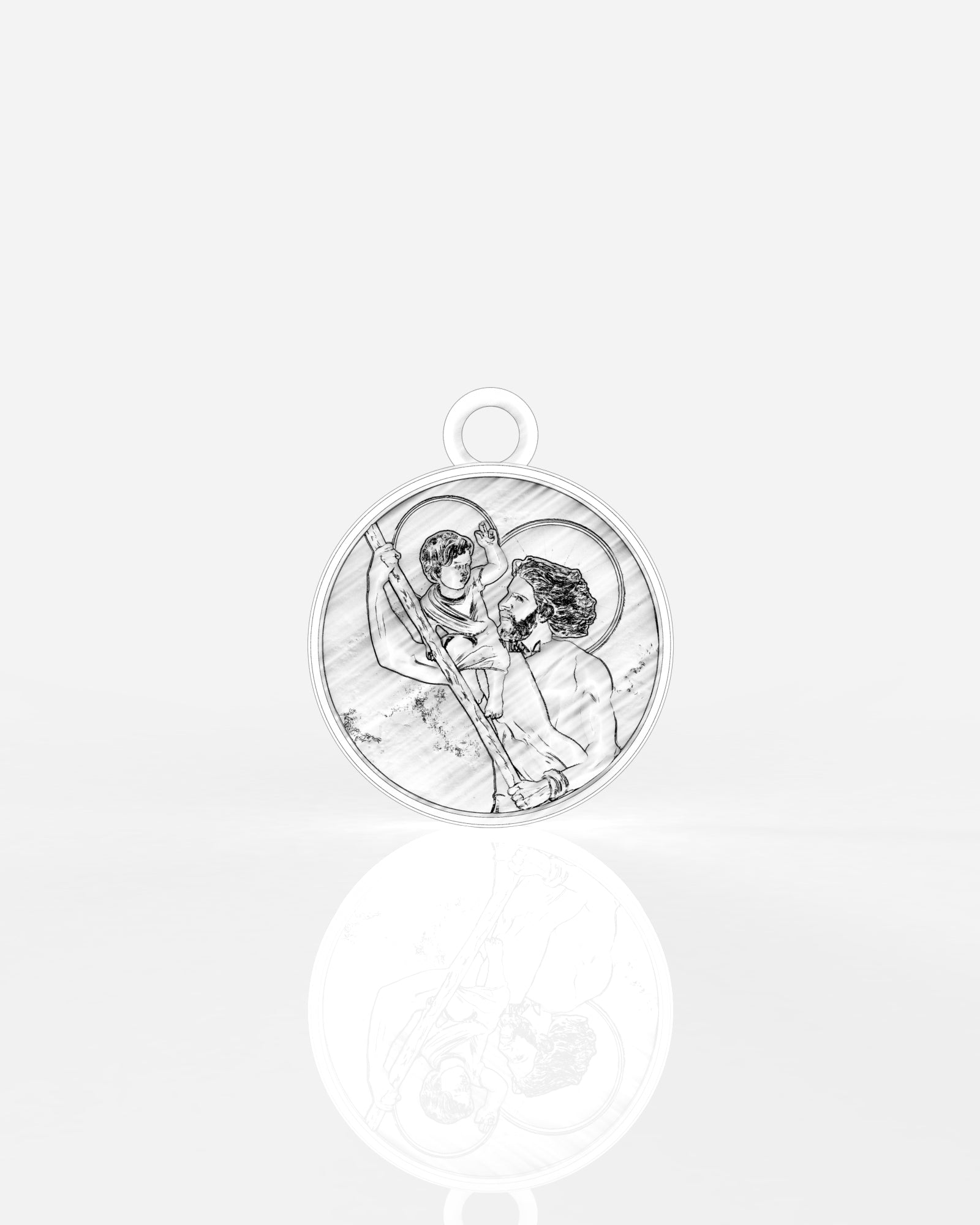 Saint Christopher Pendant in 9k Yellow Gold by Wilson Grant