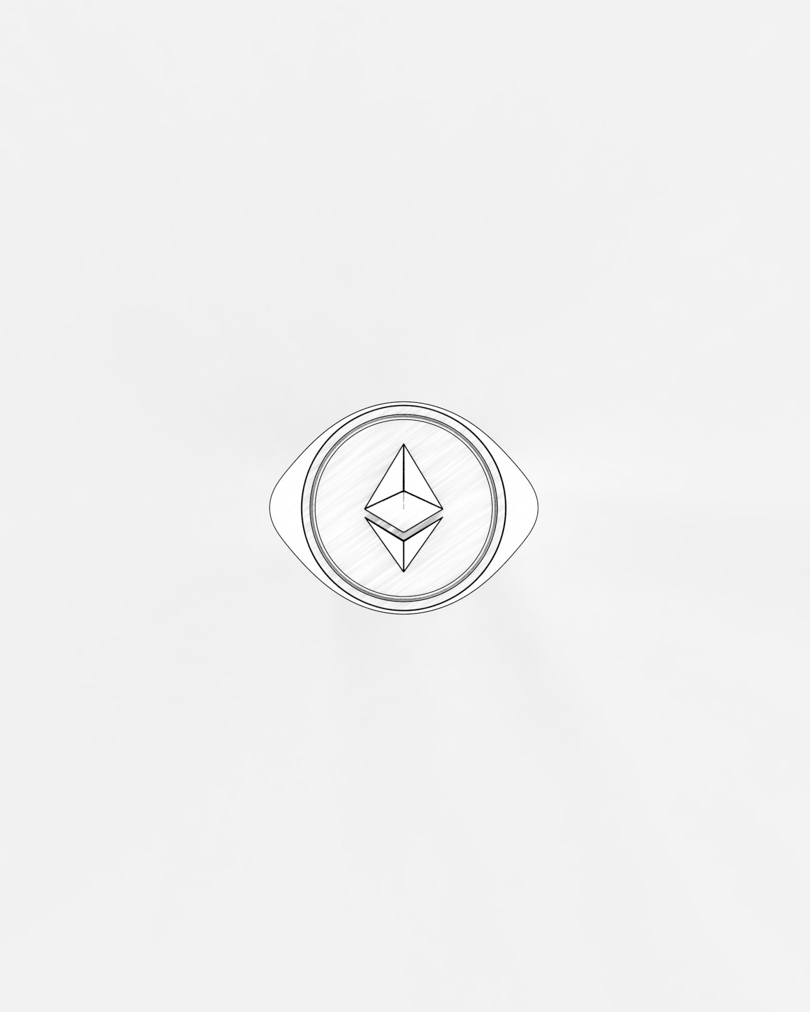 Large Ethereum Crypto Ring in 9k Rose Gold by Wilson Grant