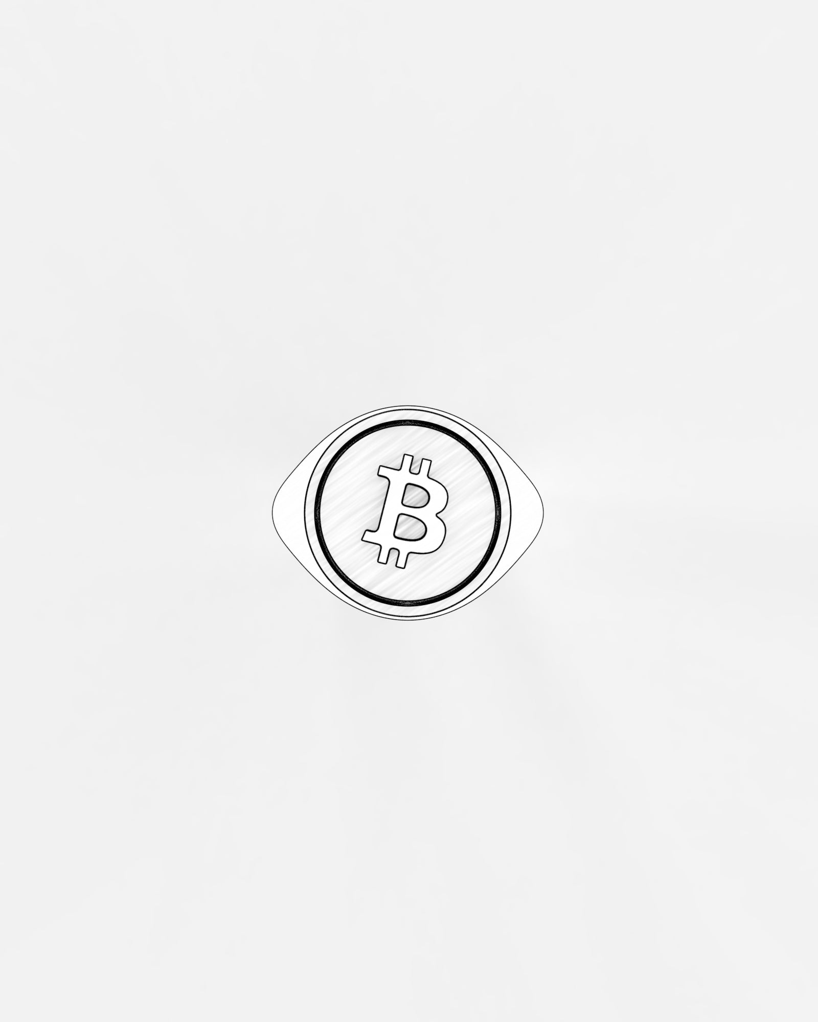 Large Bitcoin Crypto Ring in 9k Yellow Gold by Wilson Grant