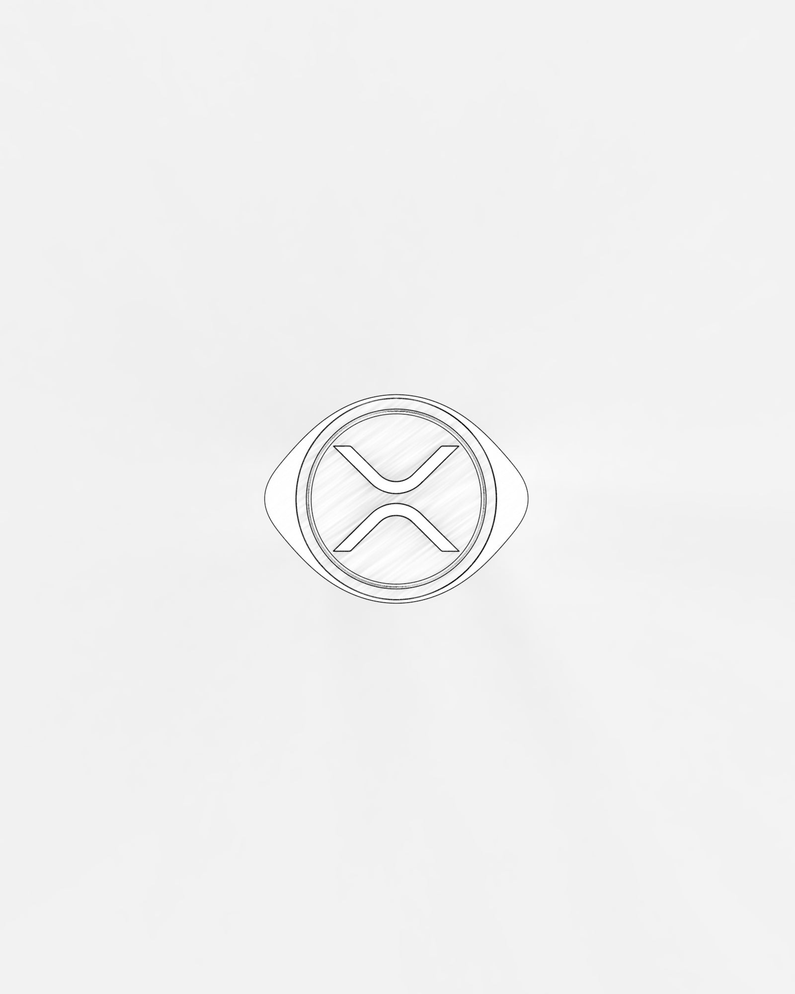 Large Ripple XRP Crypto Ring in 9k Yellow Gold by Wilson Grant