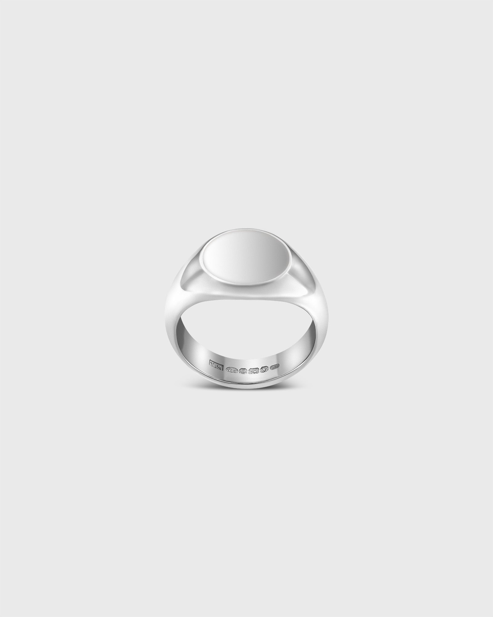 Minimal Circle Signet Ring in Sterling Silver by Wilson Grant