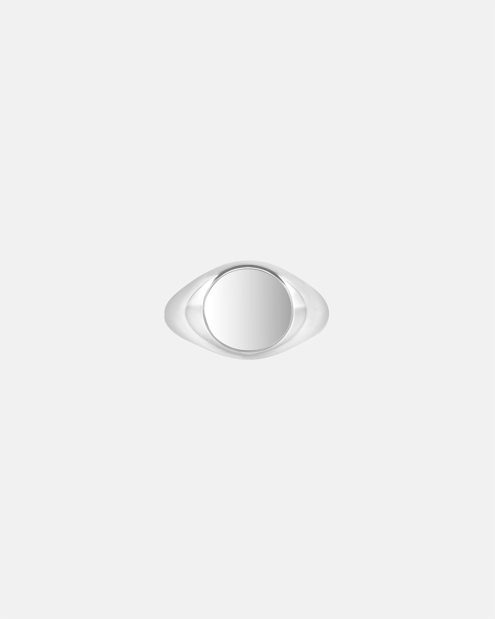 Minimal Circle Signet Ring in Sterling Silver by Wilson Grant