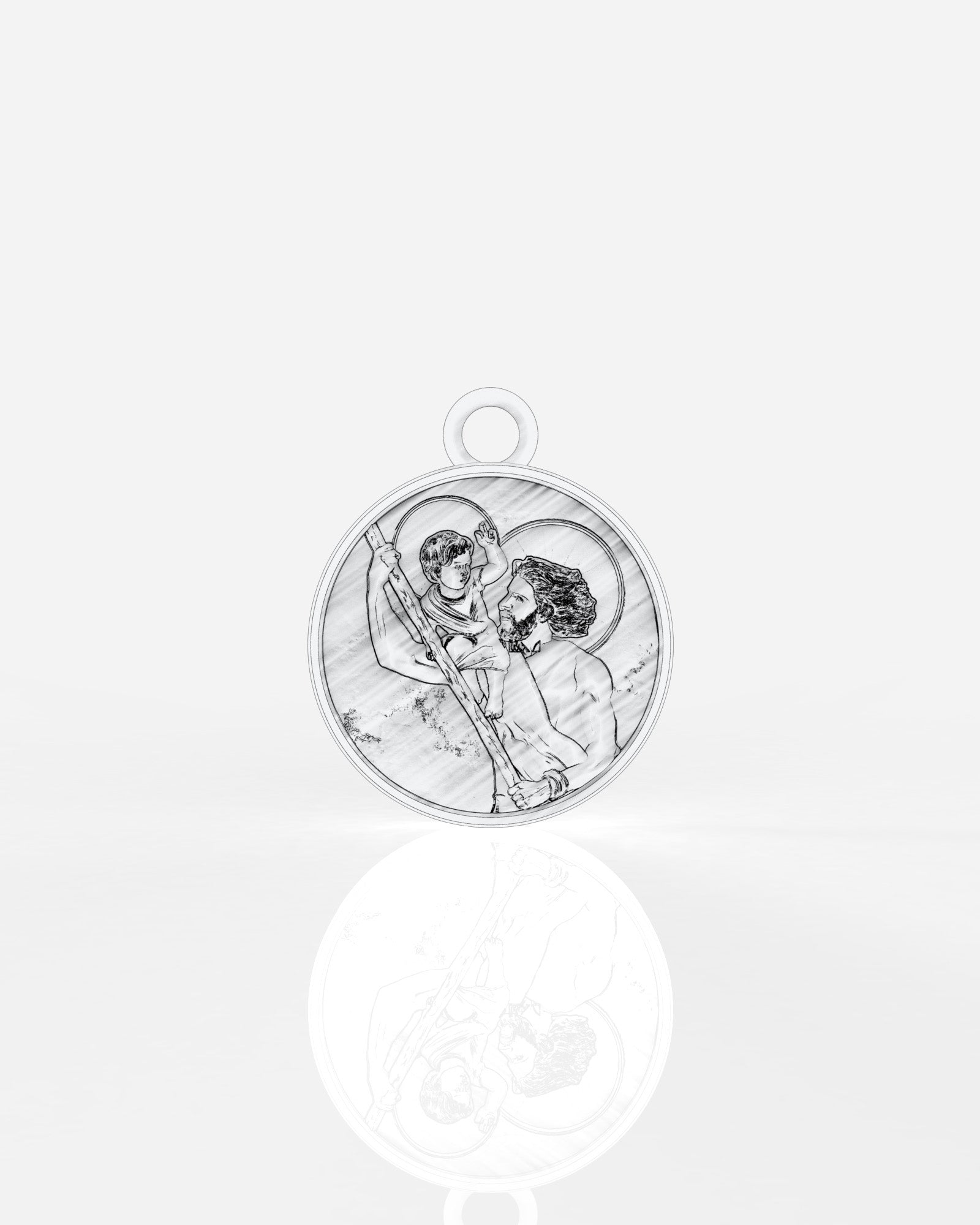 Saint Christopher Pendant in Sterling Silver by Wilson Grant