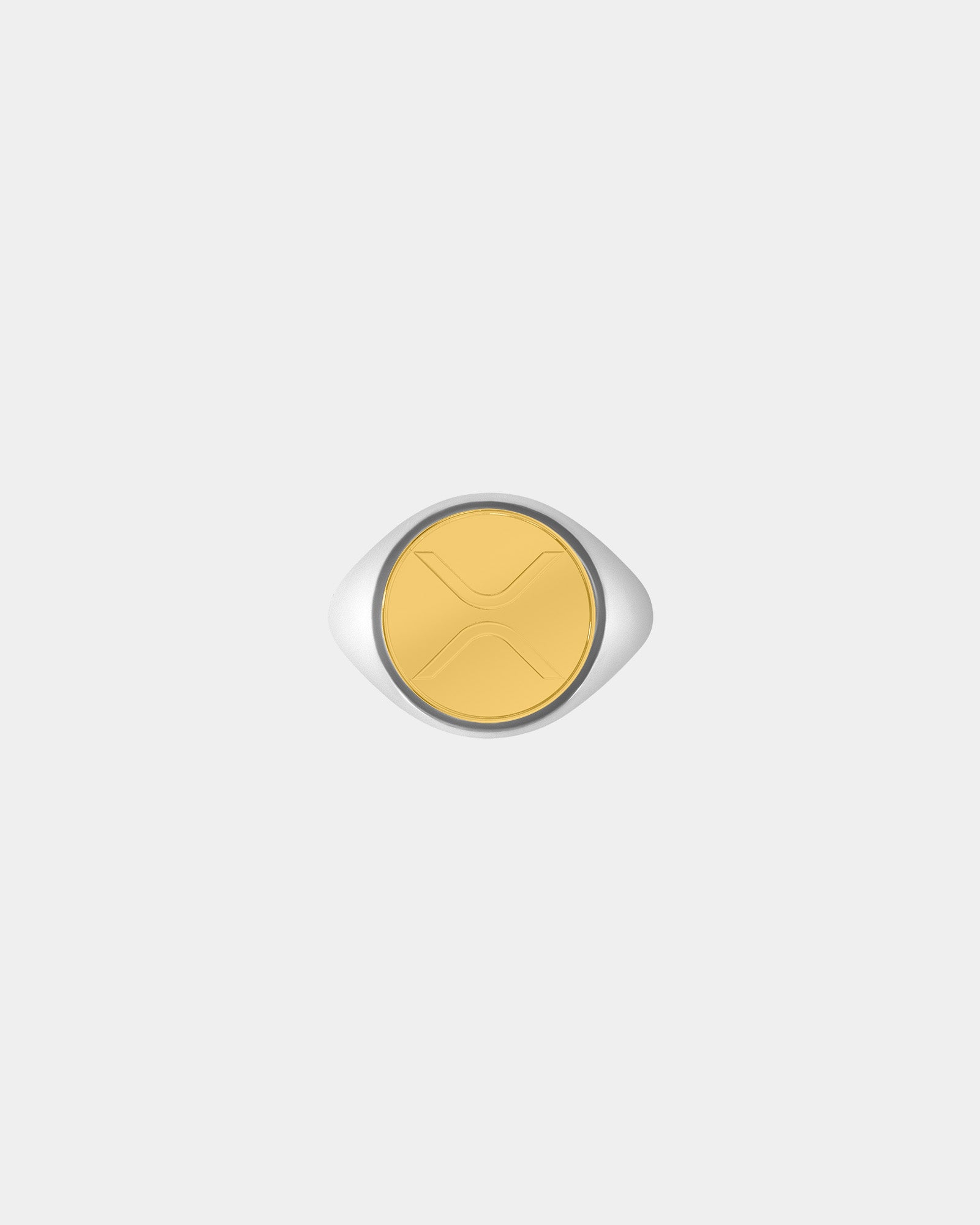 Large Ripple XRP Crypto Ring in Sterling Silver / 9k Yellow Gold by Wilson Grant