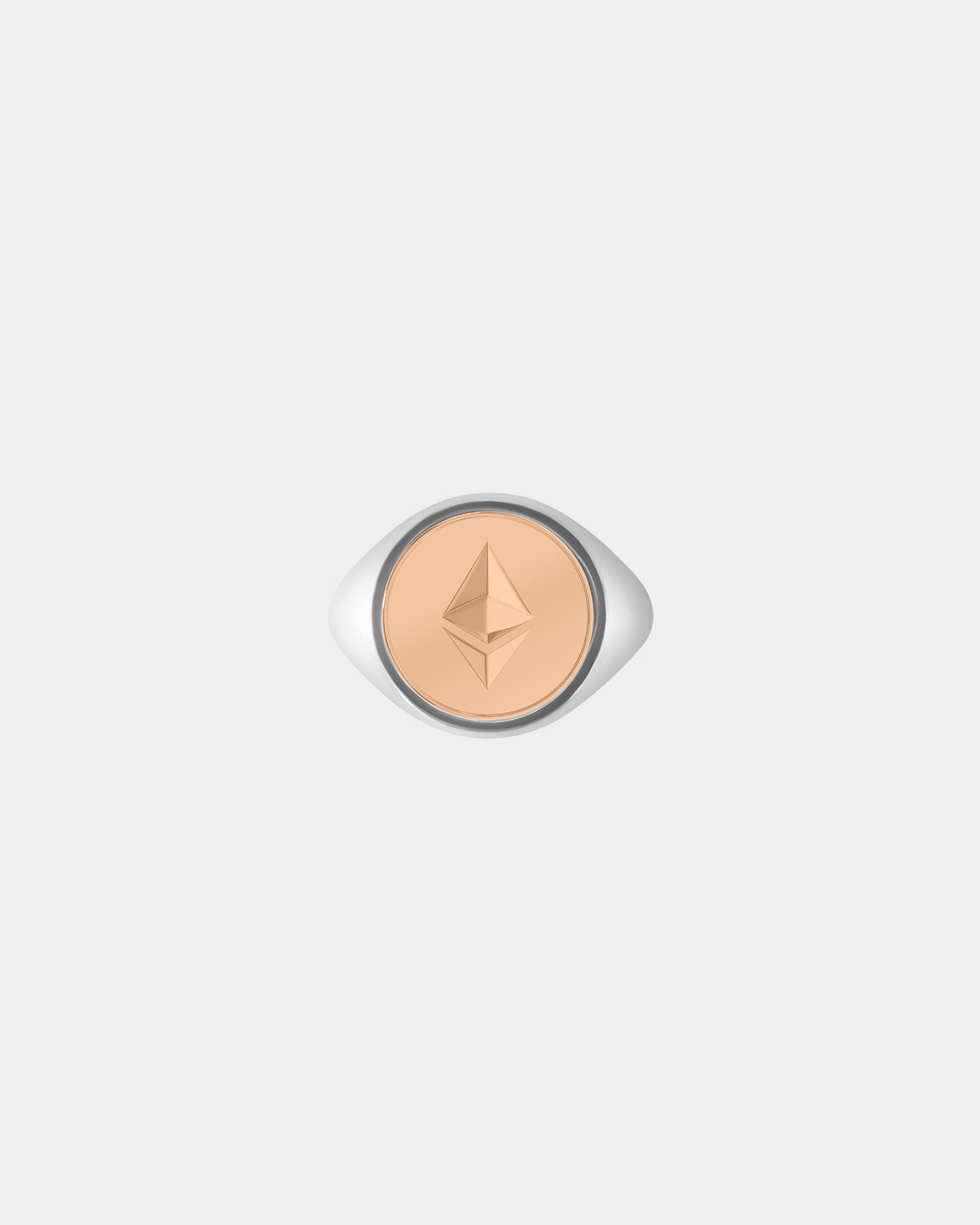 Large Ethereum Crypto Ring in Sterling Silver / 9k Rose Gold by Wilson Grant