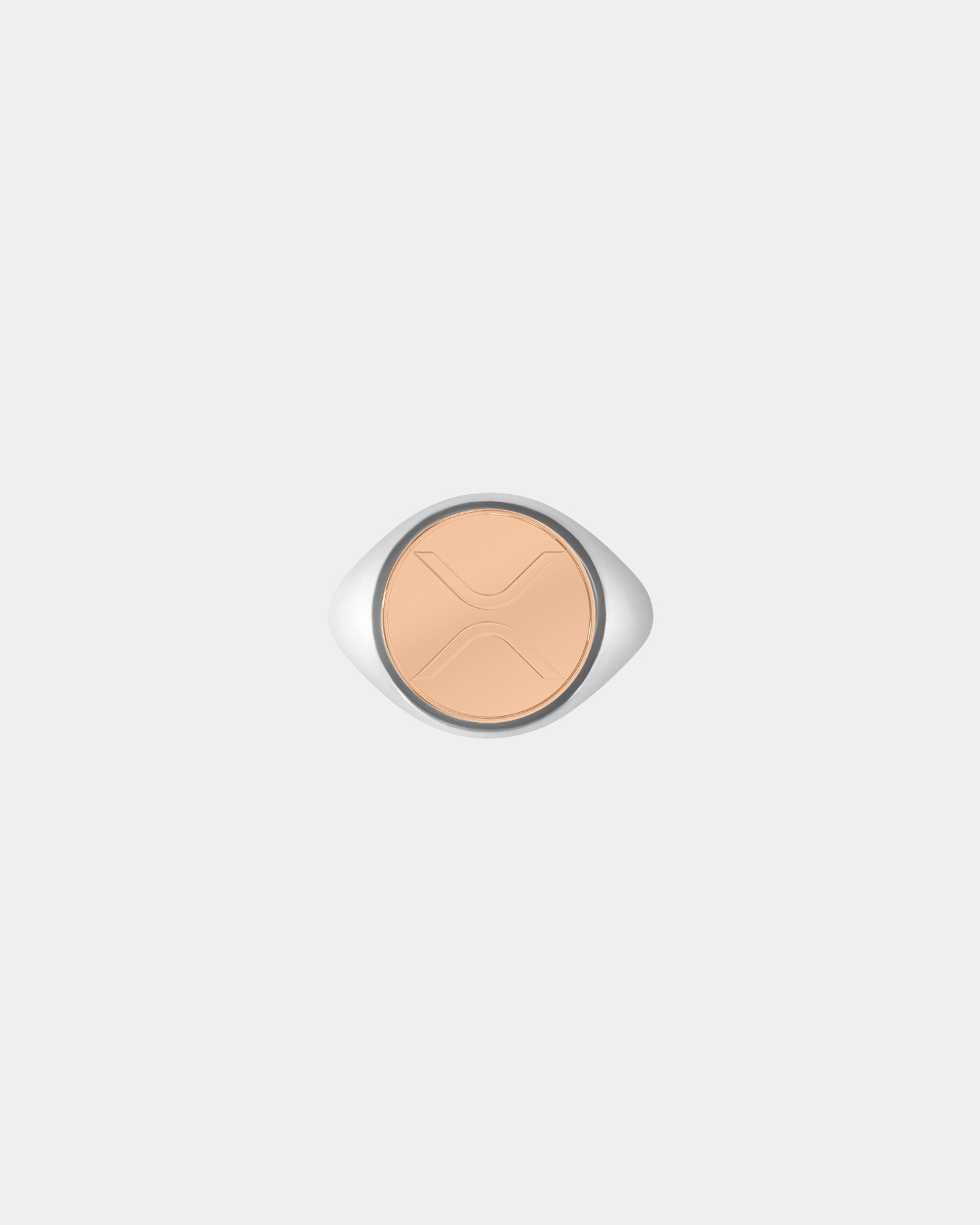 Large Ripple XRP Crypto Ring in Sterling Silver / 9k Rose Gold by Wilson Grant
