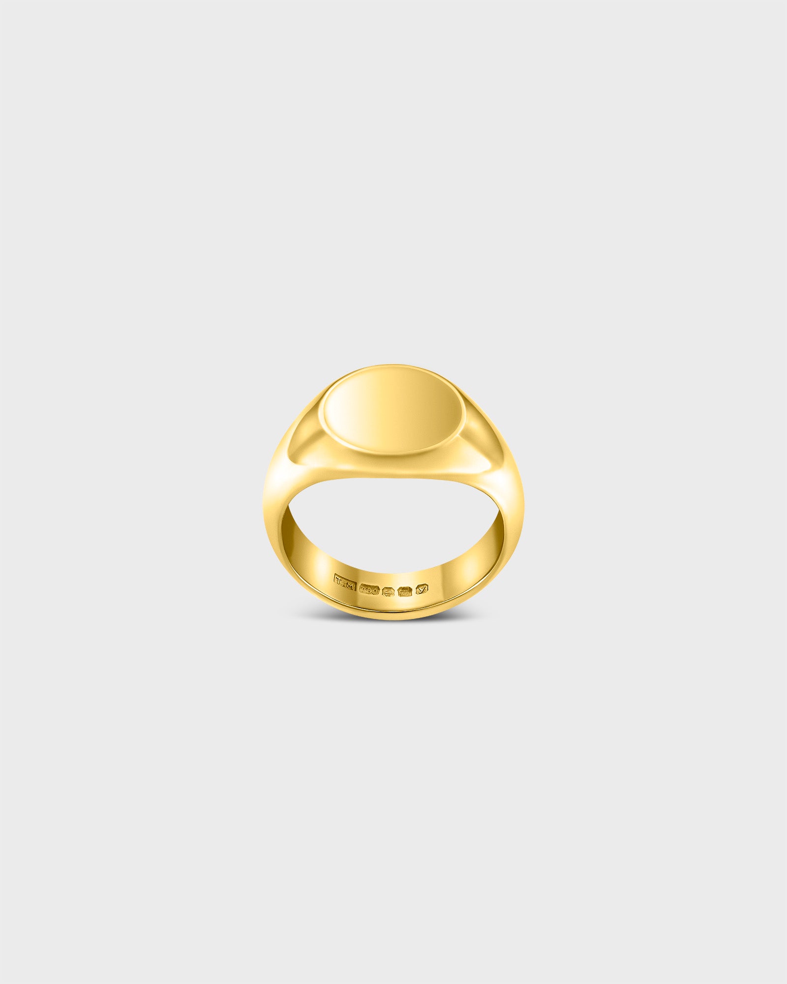 Minimal Circle Signet Ring in 9k Yellow Gold by Wilson Grant