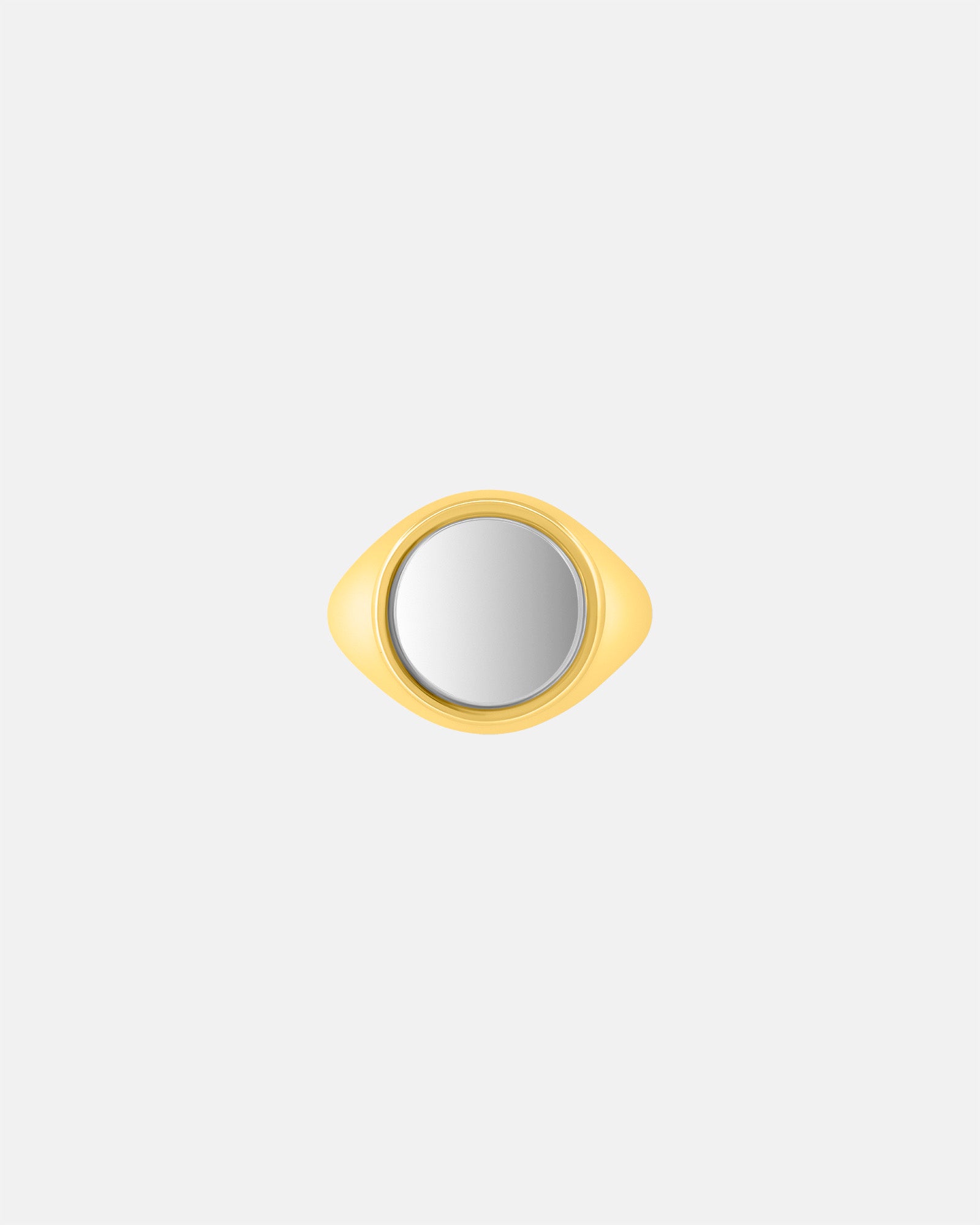 Small Round Signet Ring in 9k Yellow Gold / Sterling Silver by Wilson Grant