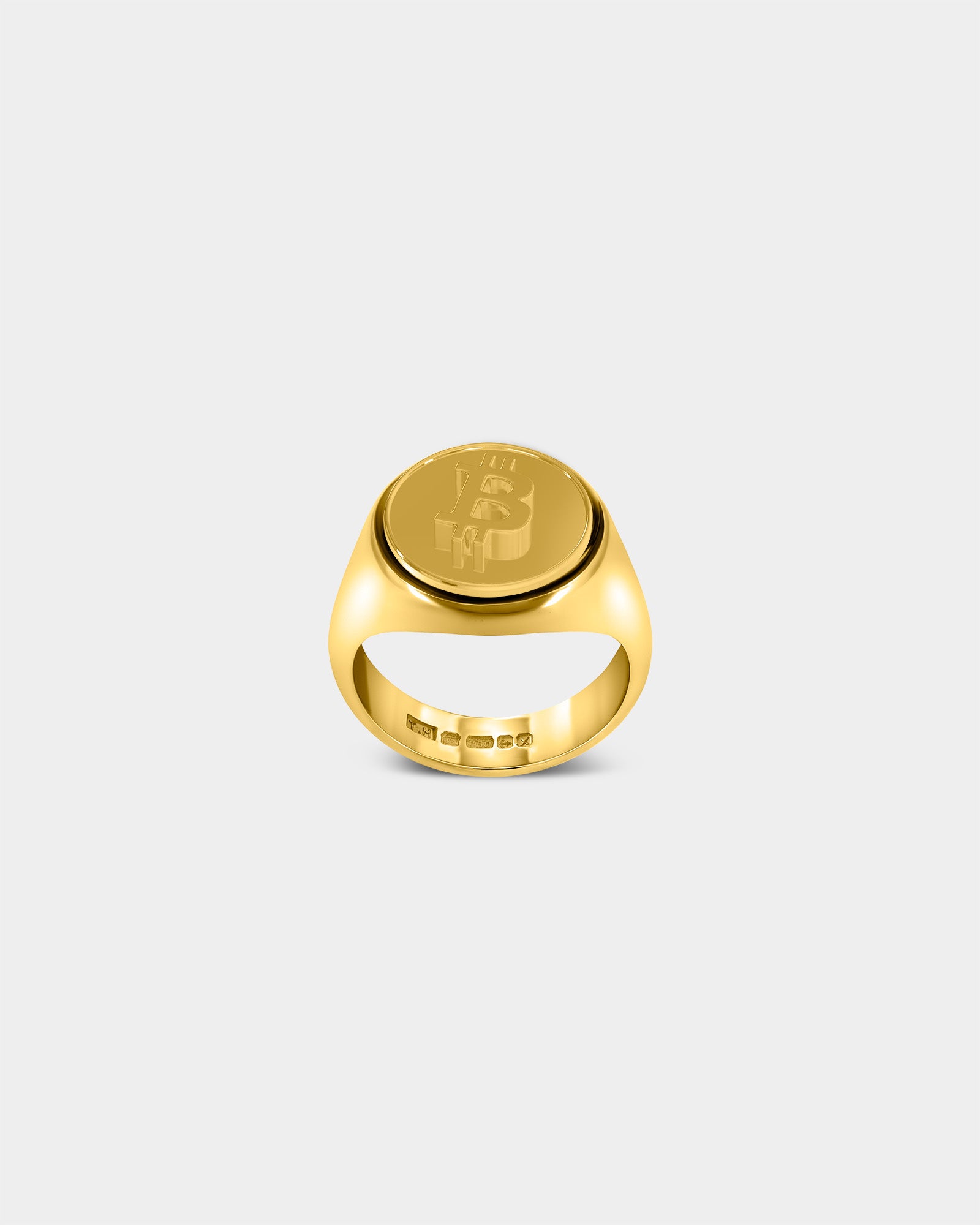 Large Bitcoin Crypto Ring | 9k Yellow Gold - Wilson Grant
