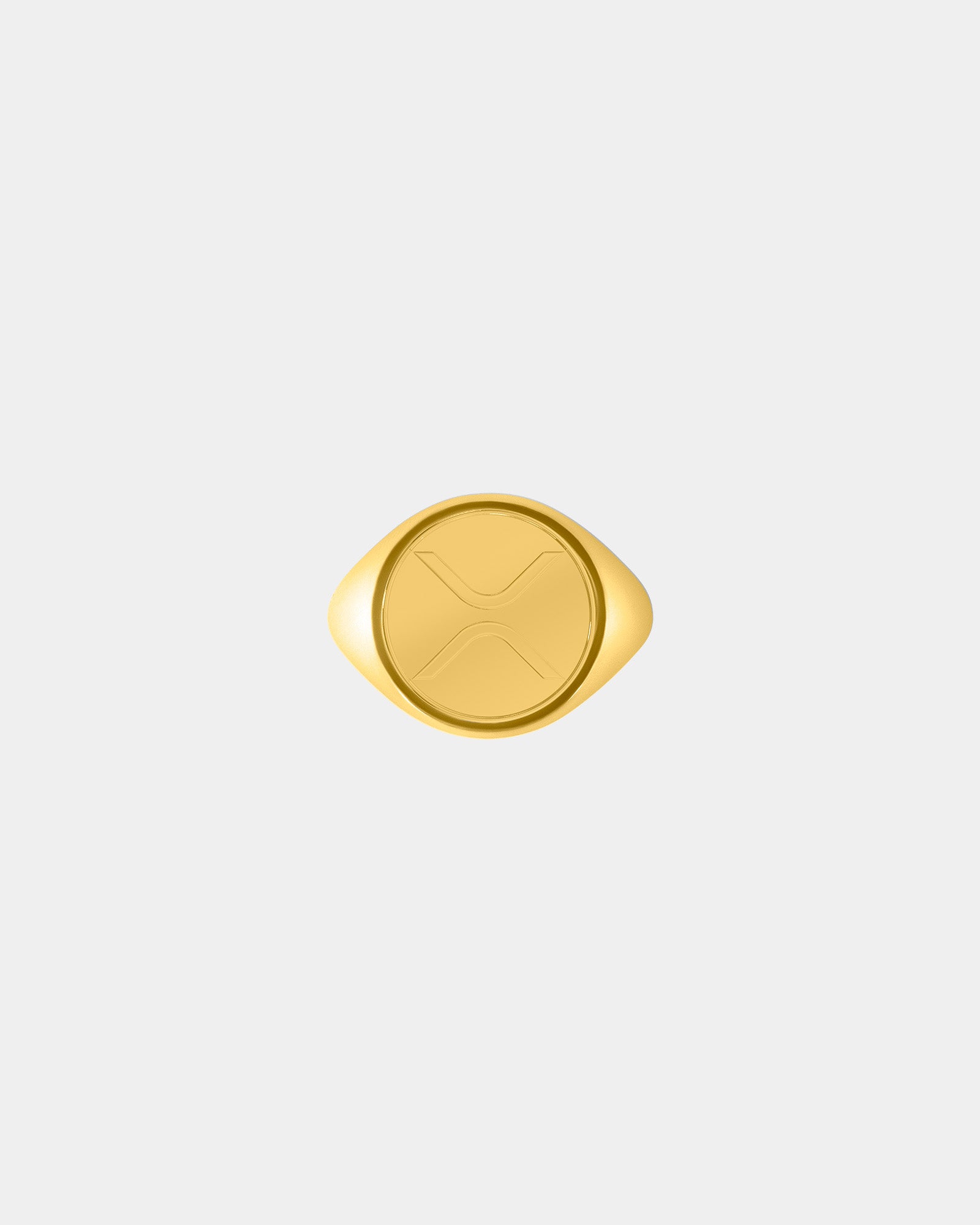 Large Ripple XRP Crypto Ring in 9k Yellow Gold by Wilson Grant
