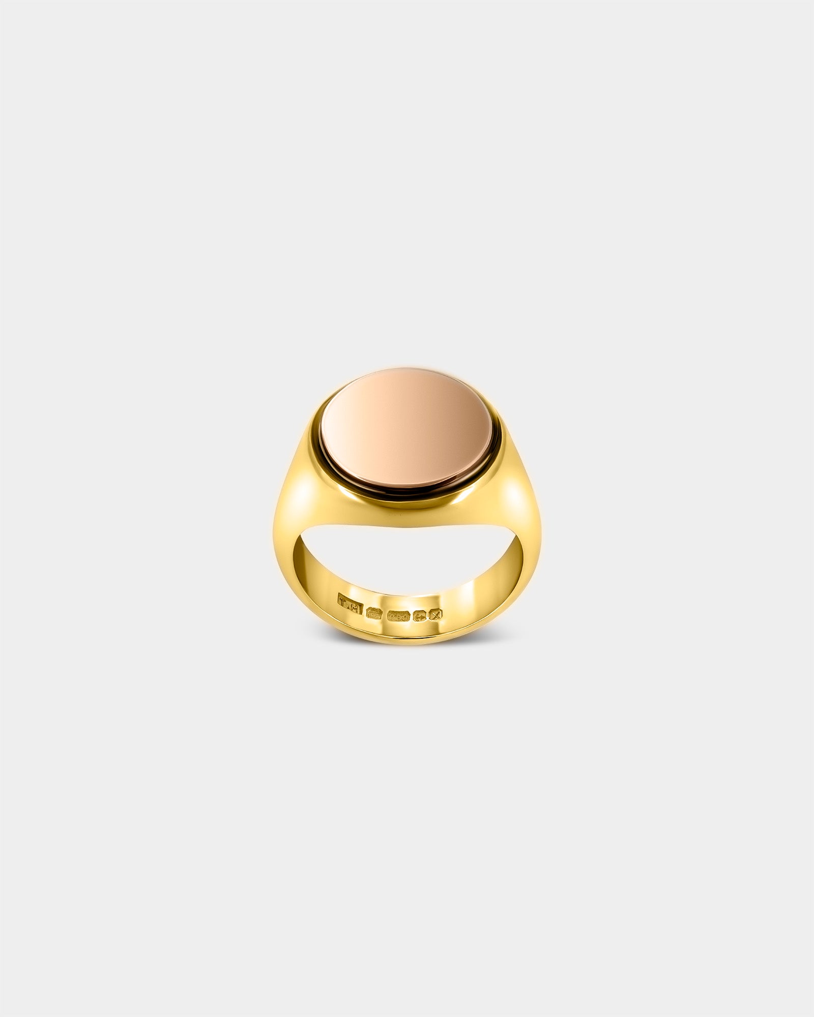 Large Round Signet Ring | 9k Yellow &amp; Rose Gold - Wilson Grant