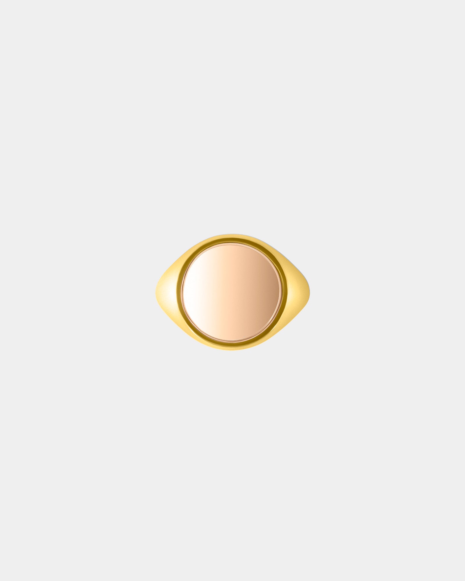 Large Round Signet Ring in 9k Yellow Gold / 9k Rose Gold by Wilson Grant