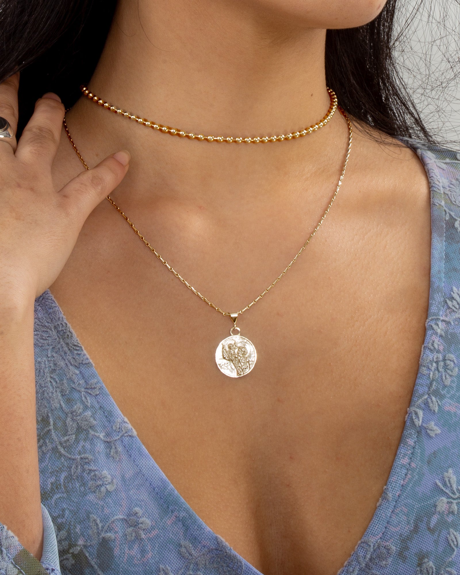 Saint Christopher Pendant in 9k Rose Gold by Wilson Grant