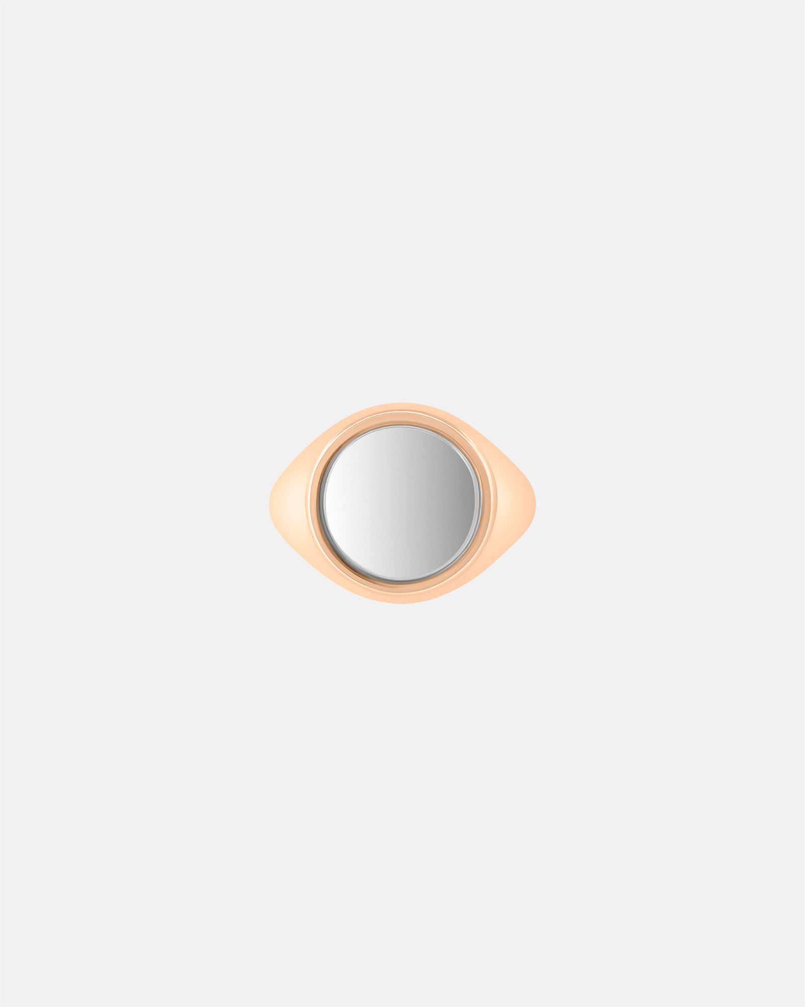 Small Round Signet Ring in 9k Rose Gold / Sterling Silver by Wilson Grant