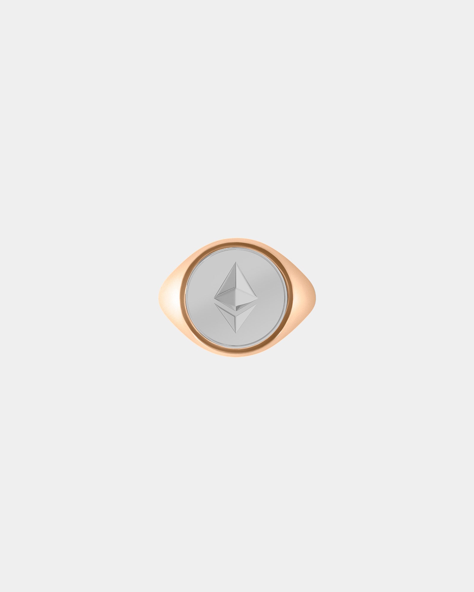 Large Ethereum Crypto Ring in 9k Rose Gold / Sterling Silver by Wilson Grant