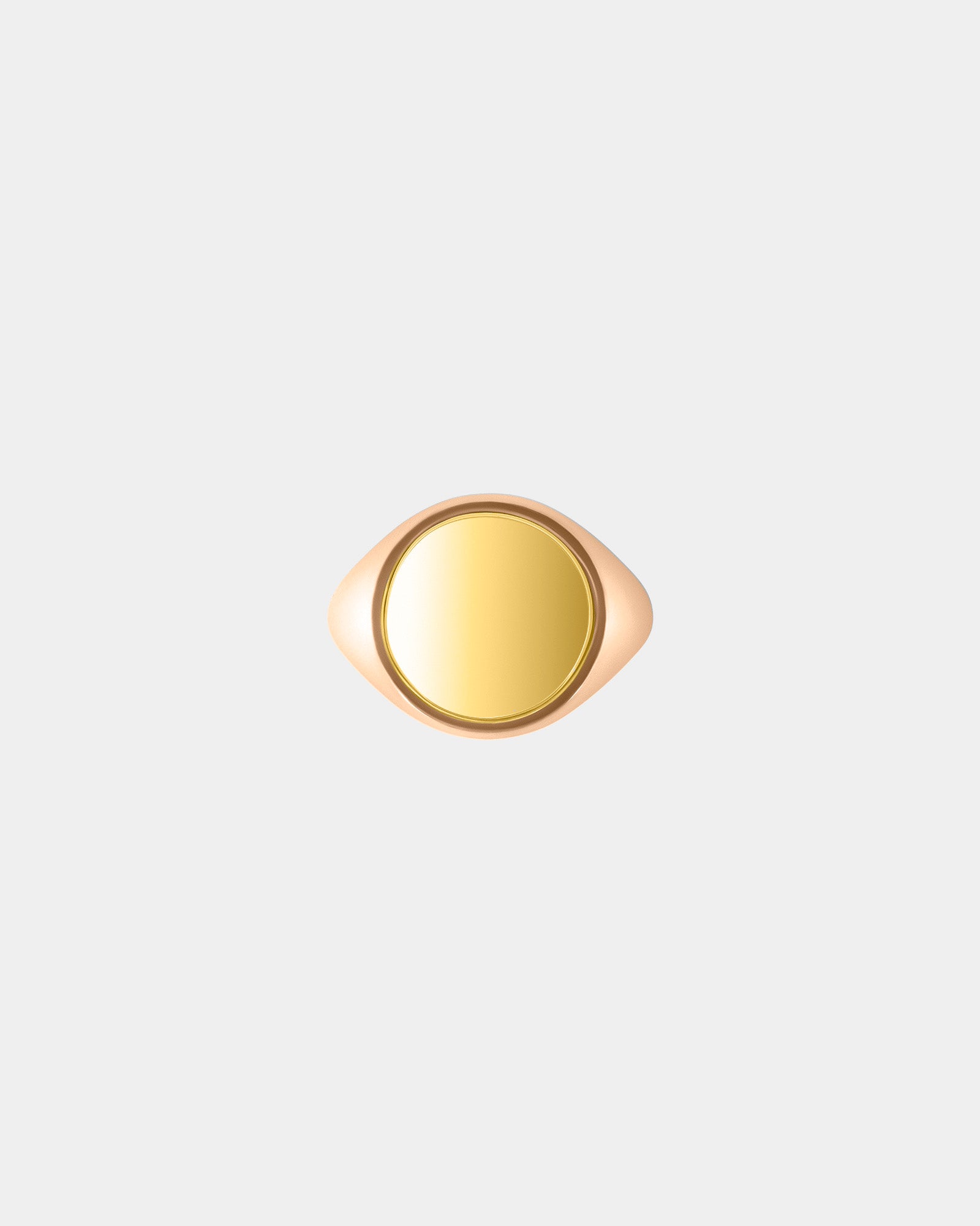 Large Round Signet Ring in 9k Rose Gold / 9k Yellow Gold by Wilson Grant