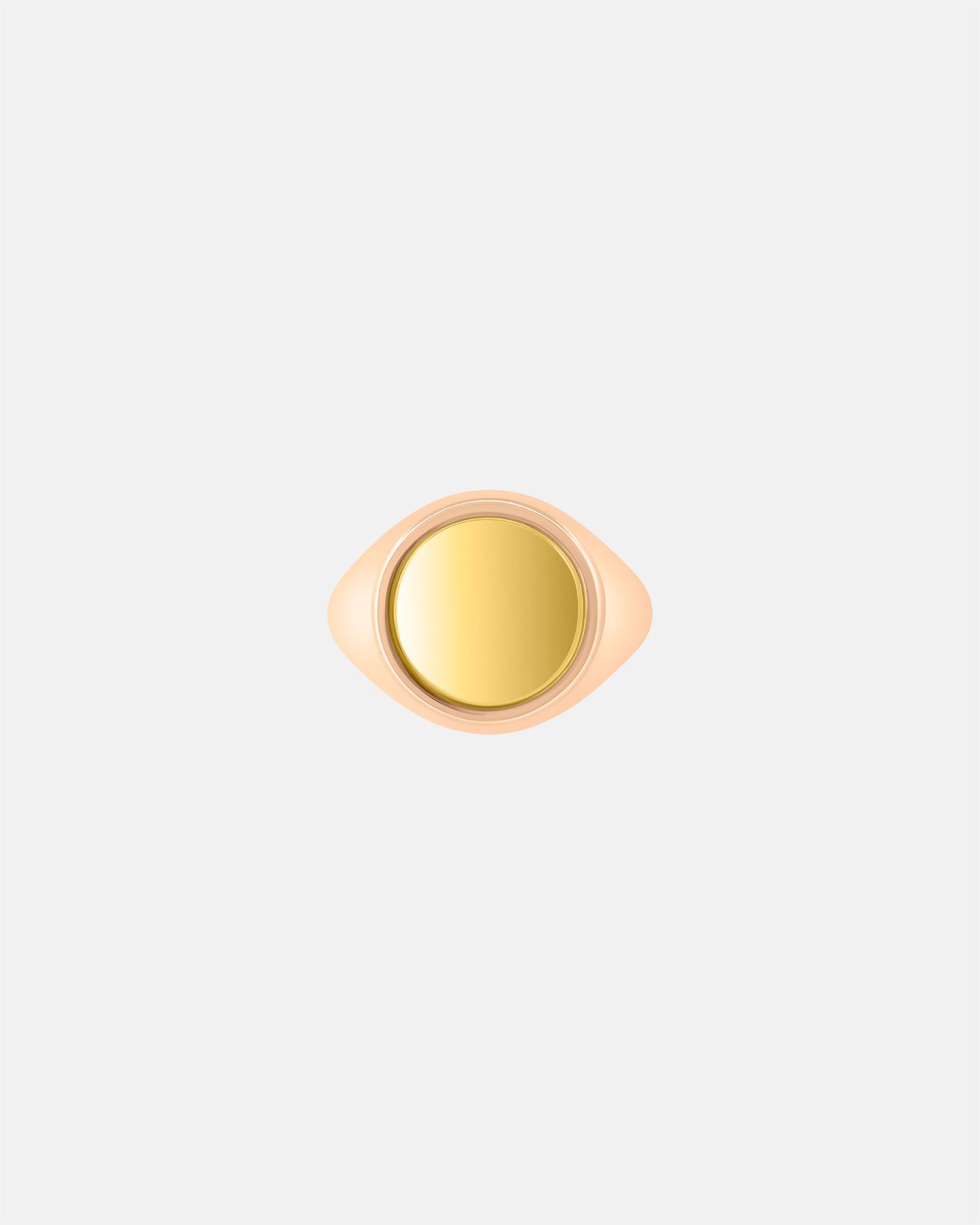 Small Round Signet Ring in 9k Rose Gold / 9k Yellow Gold by Wilson Grant
