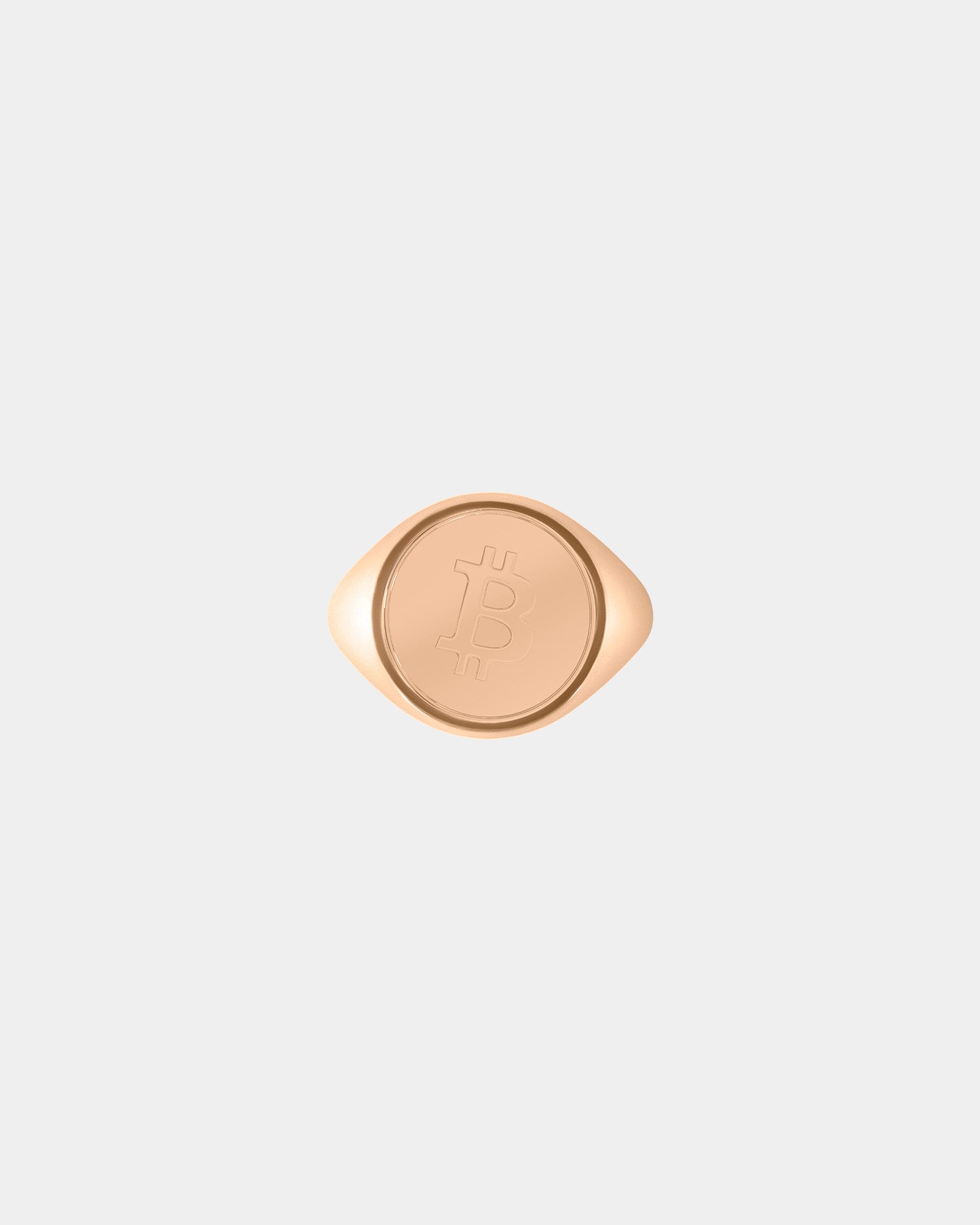 Large Bitcoin Crypto Ring in 9k Rose Gold by Wilson Grant