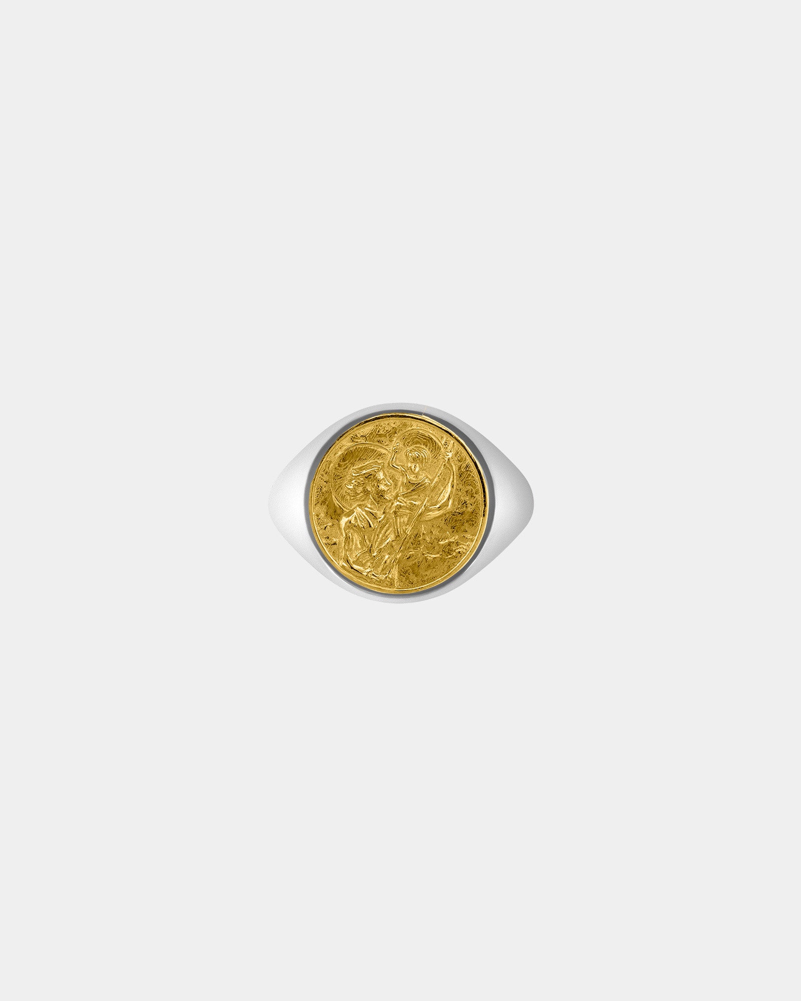 Saint Christopher Signet Ring | Silver/Yellow Gold - Wilson Grant