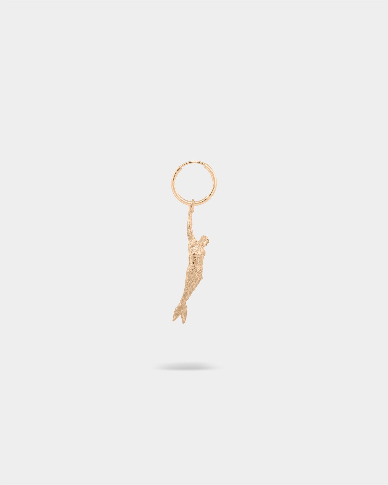 Hanging Merman Single Earring in 9k Rose Gold by Wilson Grant