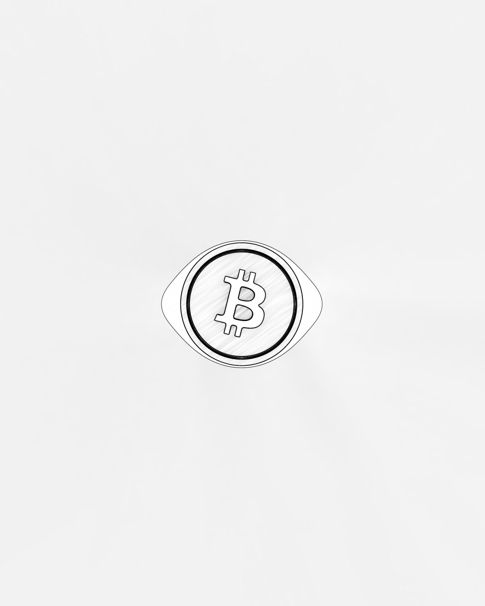 Large Bitcoin Crypto Ring in Sterling Silver / 9k Yellow Gold by Wilson Grant
