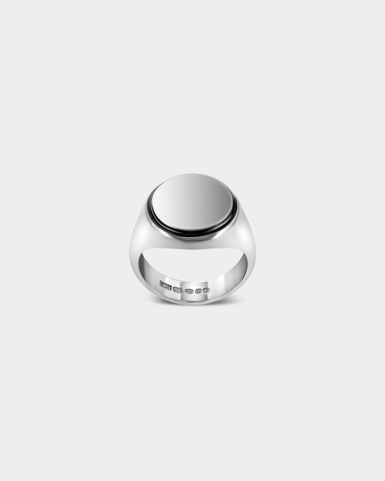Large Round Signet Ring in Sterling Silver by Wilson Grant