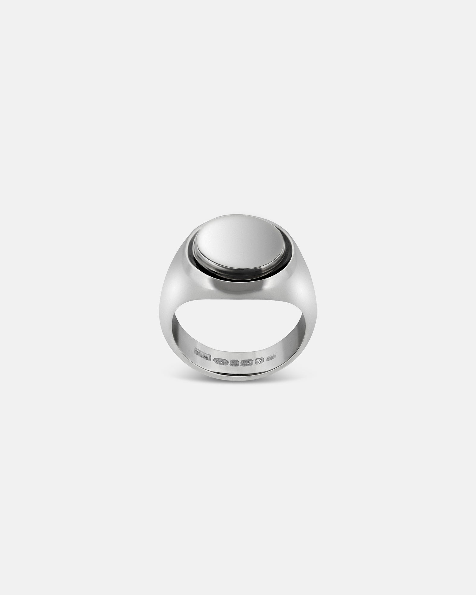 Small Round Signet Ring in Sterling Silver by Wilson Grant