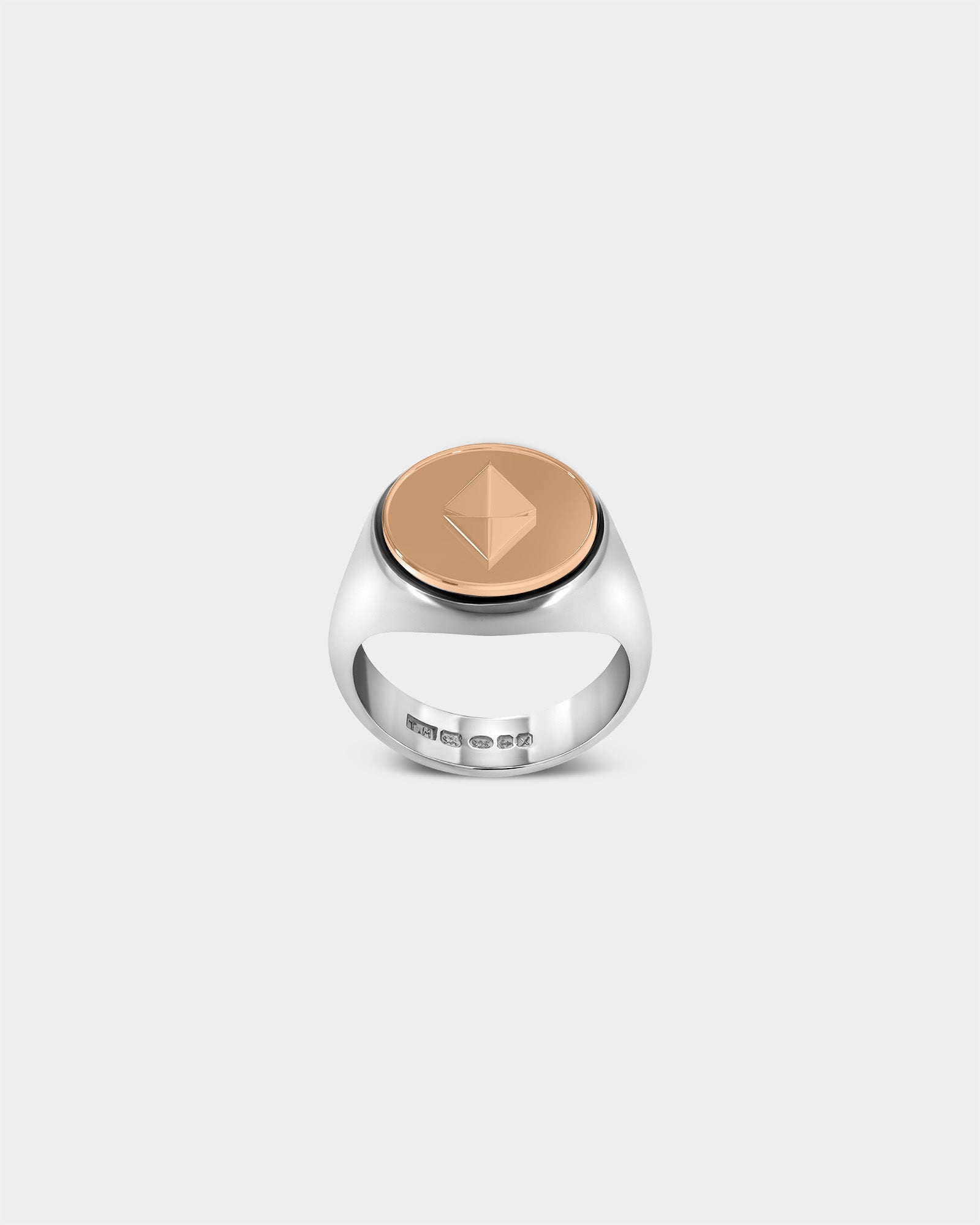 Large Ethereum Crypto Ring in Sterling Silver / 9k Rose Gold by Wilson Grant