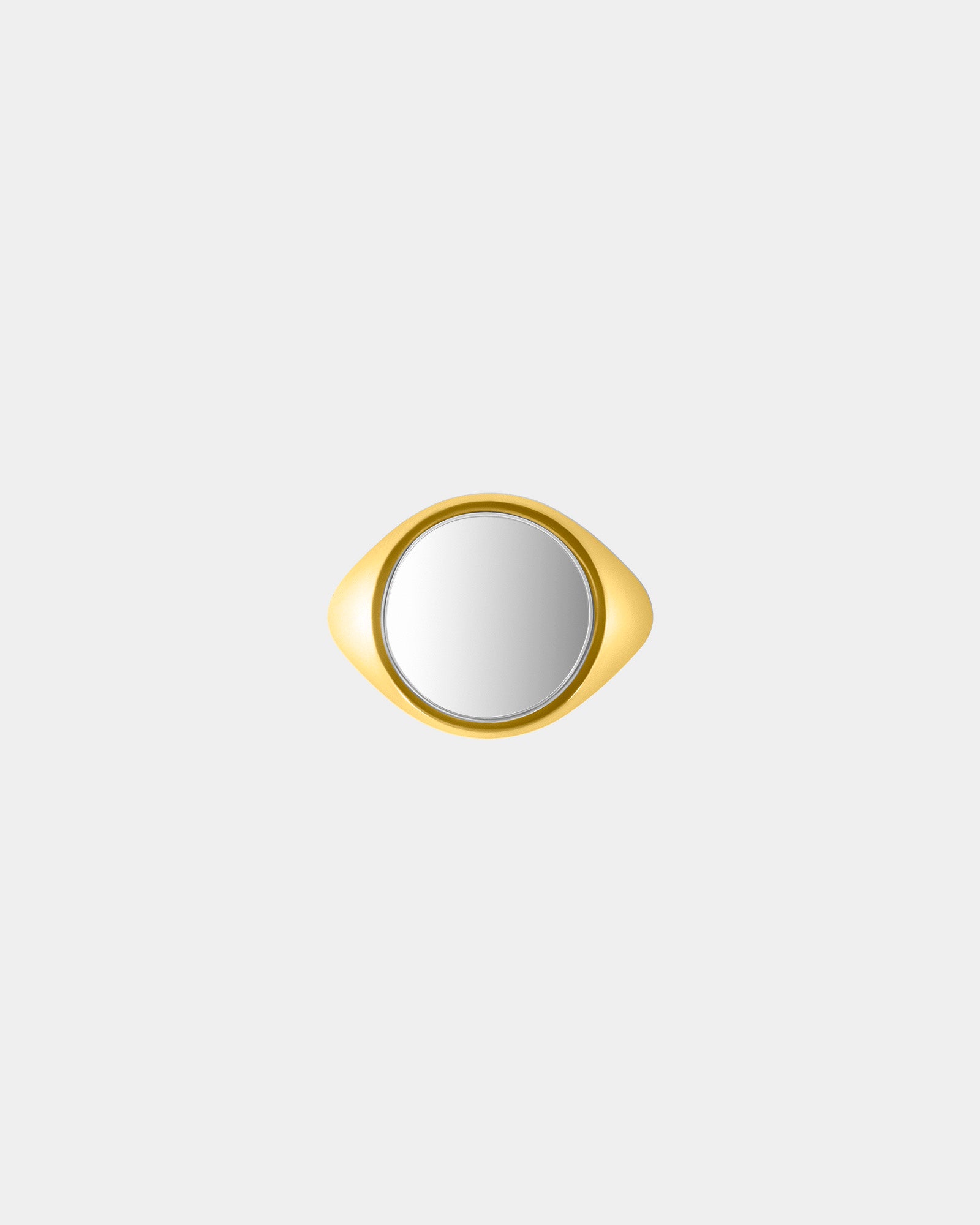 Large Round Signet Ring in 9k Yellow Gold / Sterling Silver by Wilson Grant