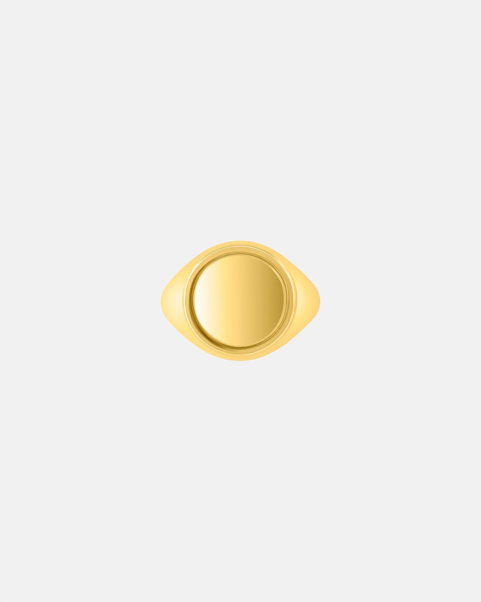 Small Round Signet Ring in 9k Yellow Gold by Wilson Grant