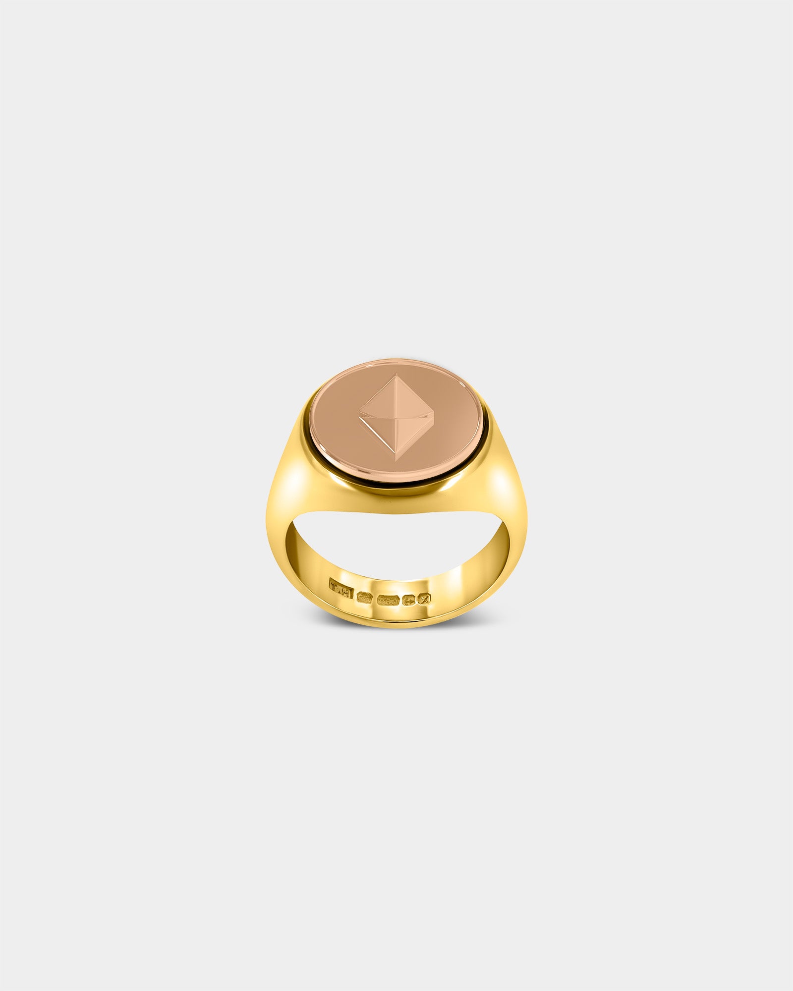Large Ethereum Crypto Ring in 9k Yellow Gold / 9k Rose Gold by Wilson Grant