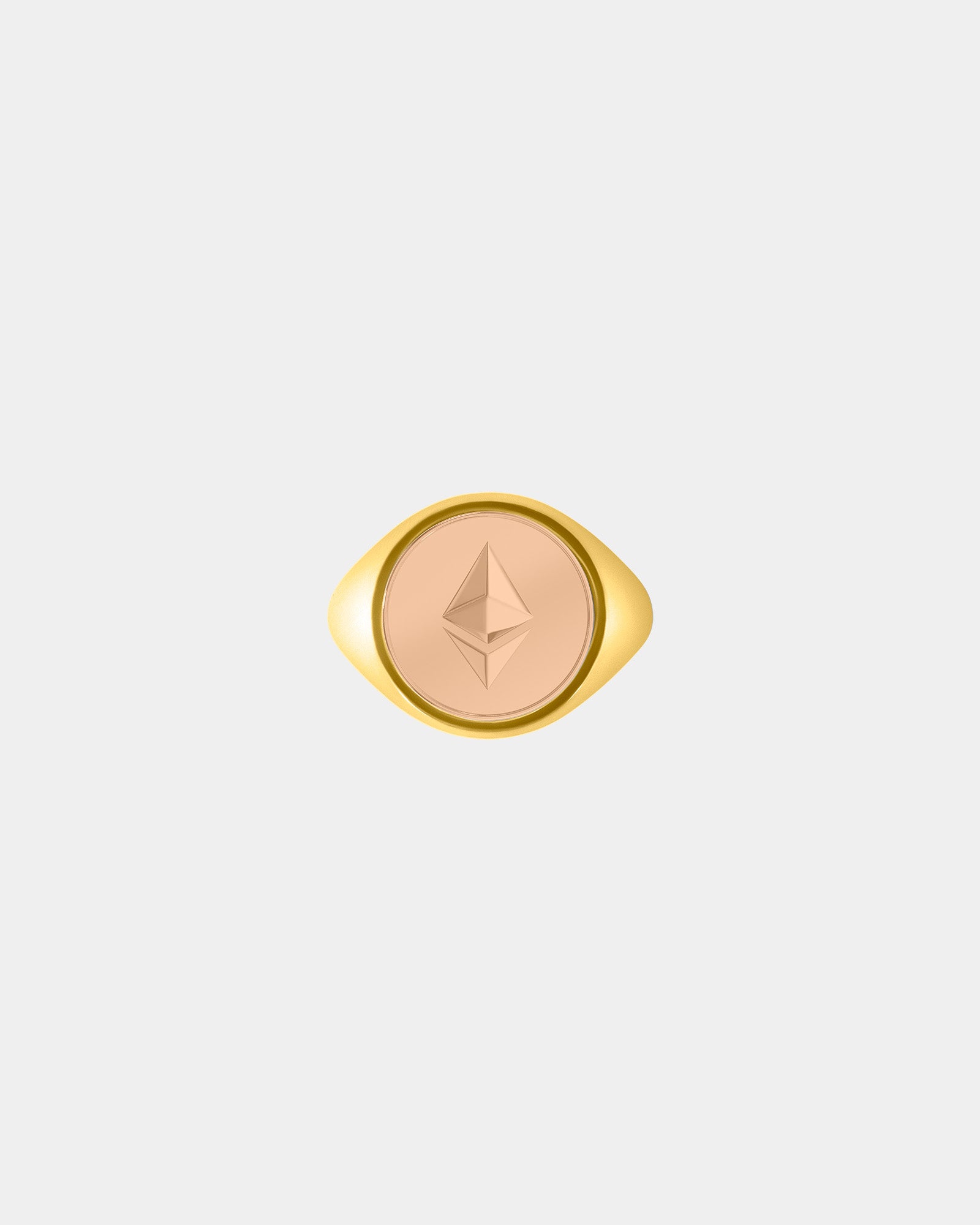 Large Ethereum Crypto Ring in 9k Yellow Gold / 9k Rose Gold by Wilson Grant
