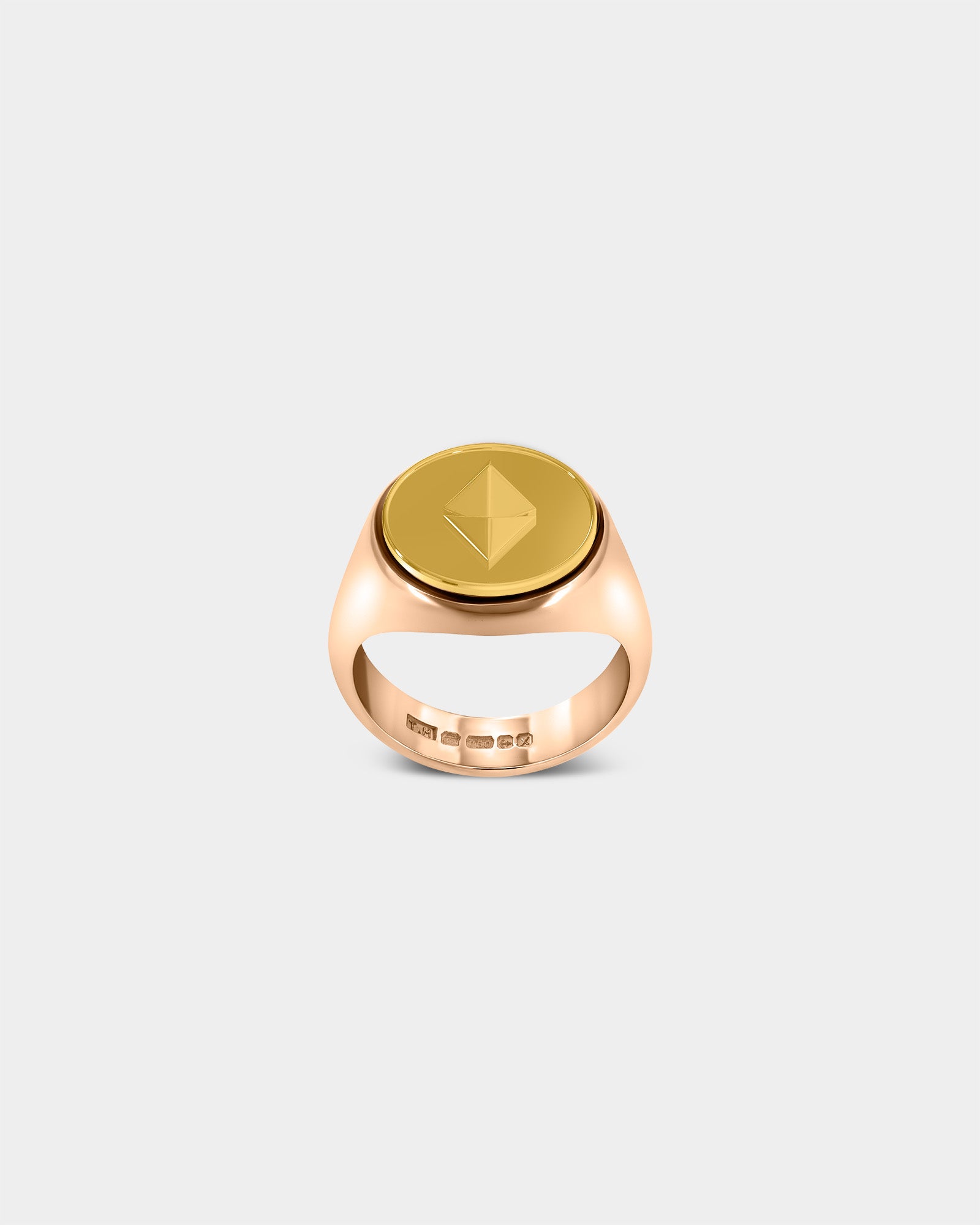 Large Ethereum Crypto Ring in 9k Rose Gold / 9k Yellow Gold by Wilson Grant