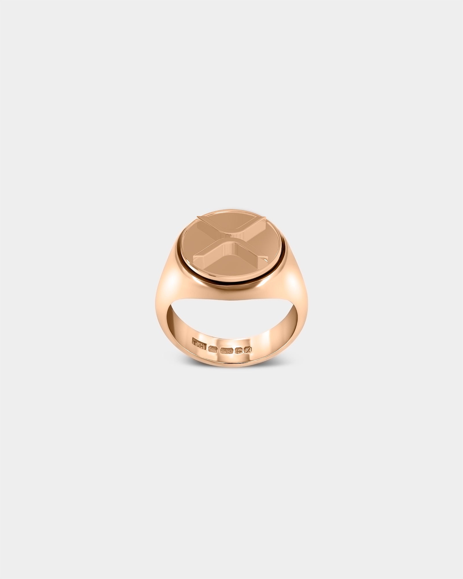 Large Ripple XRP Crypto Ring in 9k Rose Gold by Wilson Grant